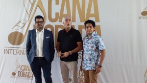 Kenneth Müller, Saul Lisazo y Fernando Cuautle durante la rueda de prensa en el Festival Internacional Cana Dorada. Foto: Fuente externa.